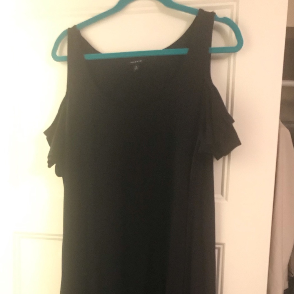 Black cutout asymmetrical torrid dress SZ 2